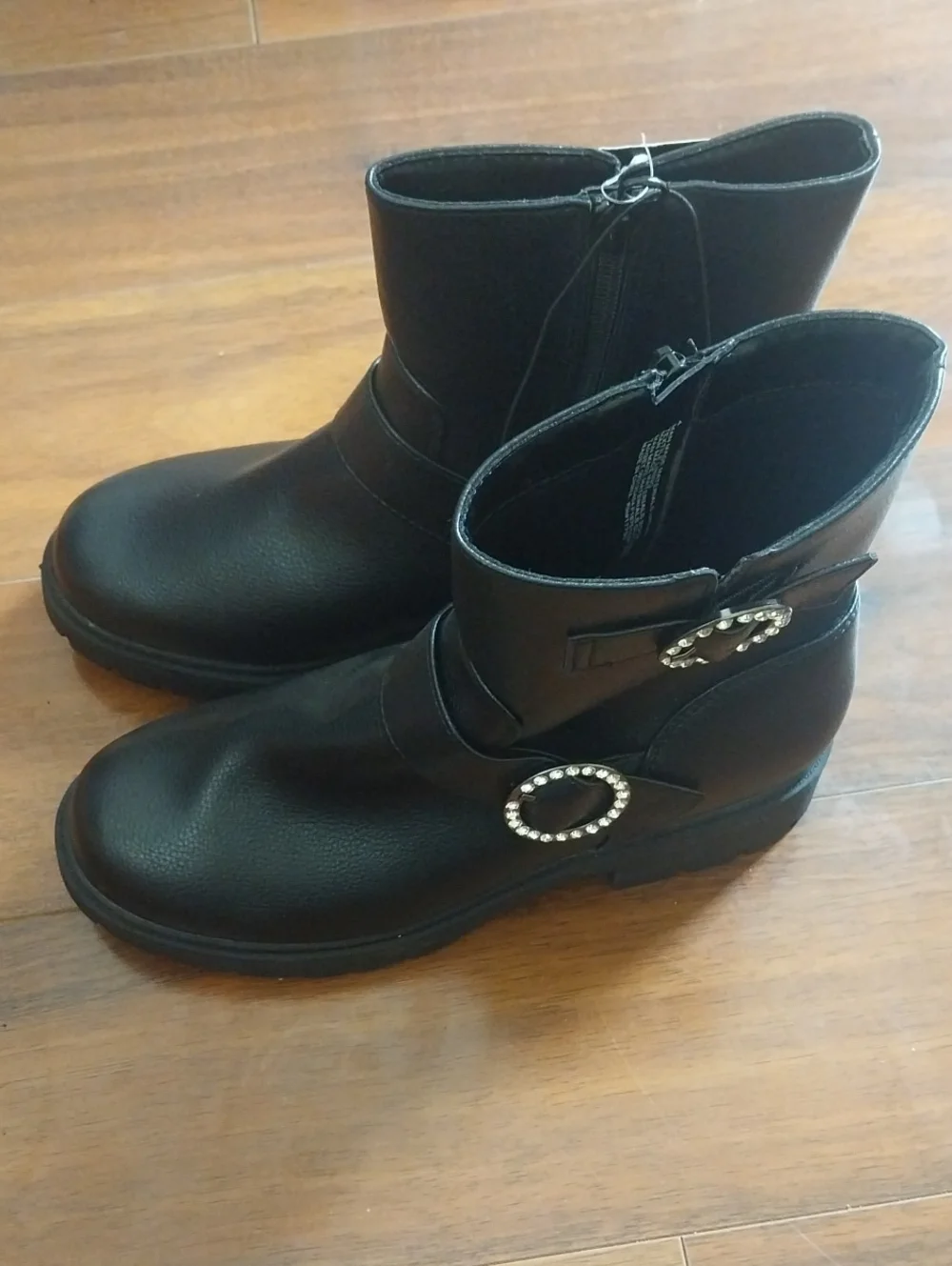 art class Black Girls' Ankle Boots with Buckle Accent